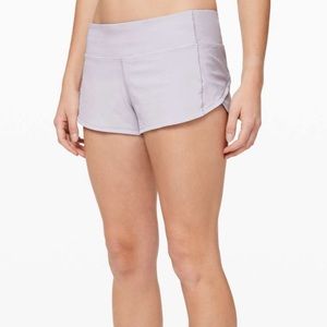 Lululemon Speed Up Low-Rise Lined Short 2.5”, Silver Lilac, size 4